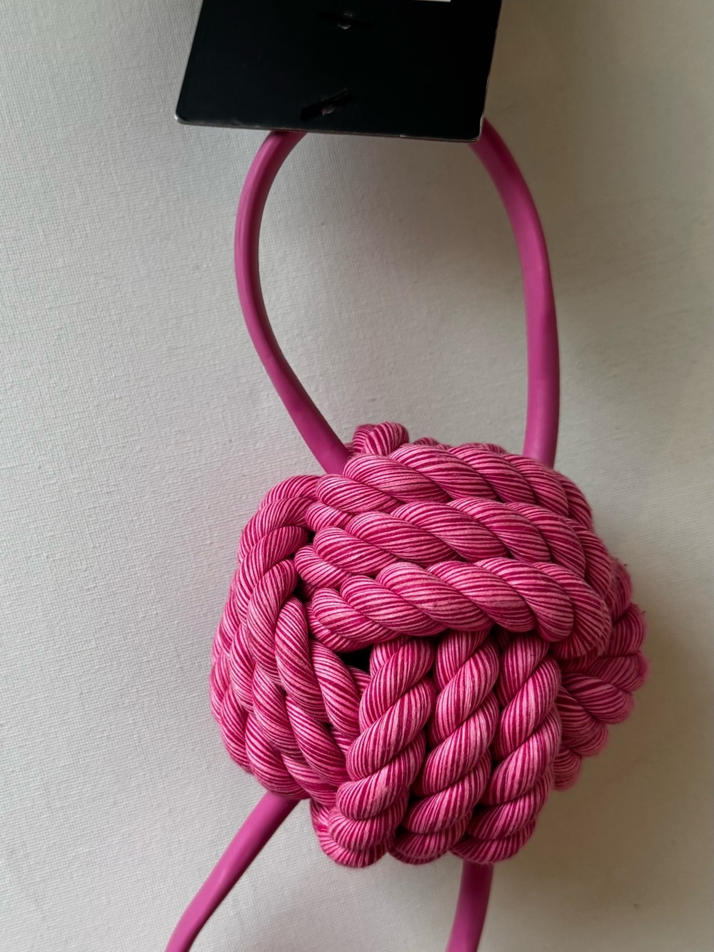 Interactive Dog Toy Rope Ball . Tug . Toss. Fetch Pink - Picture 4 of 6
